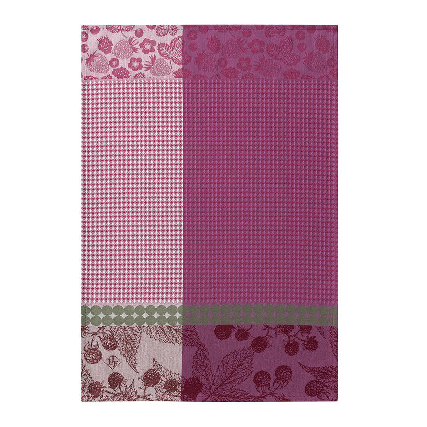Essuie-mains Cueillette d'&eacute;t&eacute; Framboise 54x38 100% coton, , hi-res image number 0