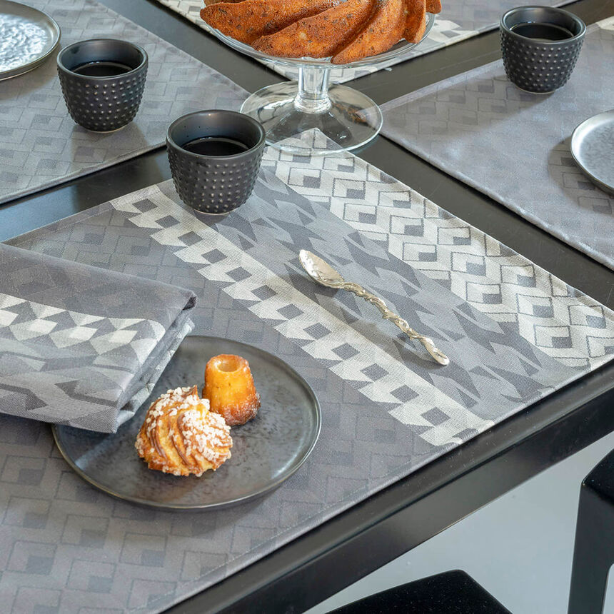 Serviette de table Caract&egrave;re Titane 58x58 100% coton, , hi-res image number 0