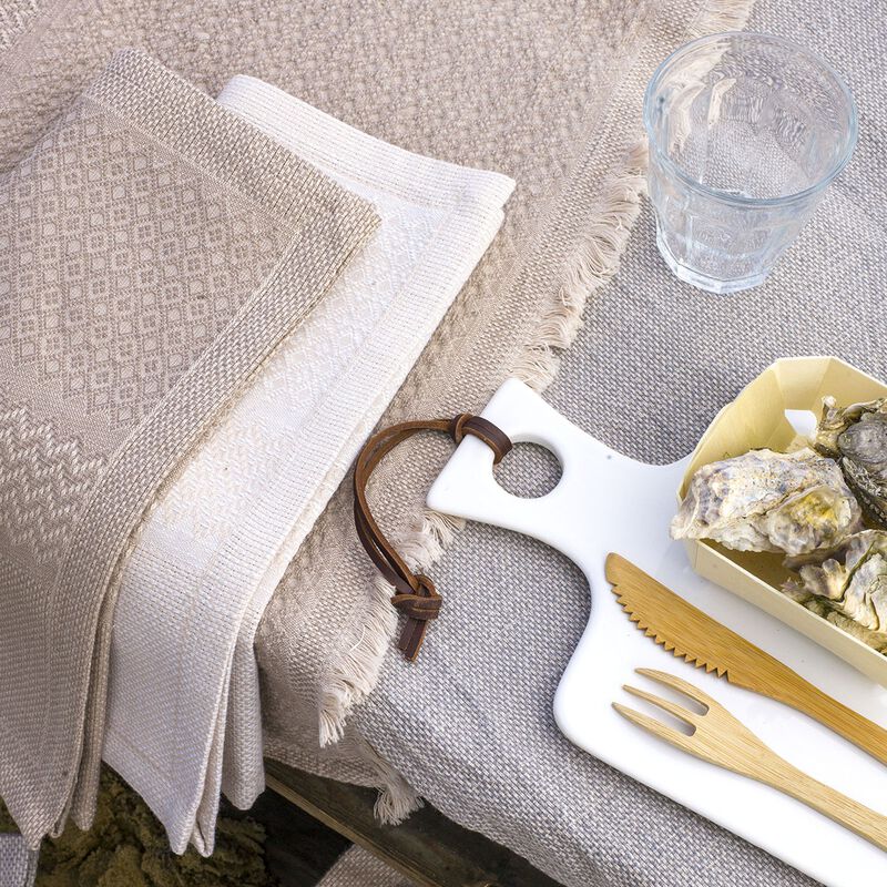 Serviette de table Slow Life Sesame 47x47 89% coton / 11% lin, , hi-res image number 1
