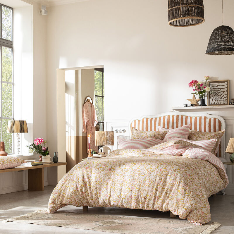 Housse de couette  Bohème Beige 140X200 50% coton - 50% lin, , hi-res
