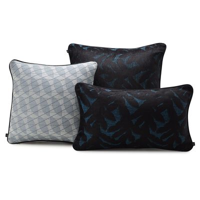 Housse de coussin Empreintes Lagon 50x50 82% coton / 18% viscose