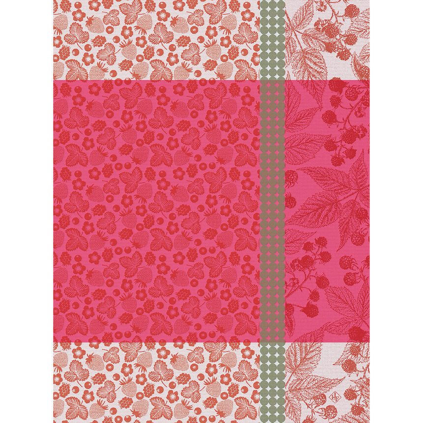 Torchon Cueillette d'&eacute;t&eacute; Fraise 60x80 100% coton, , hi-res image number 0