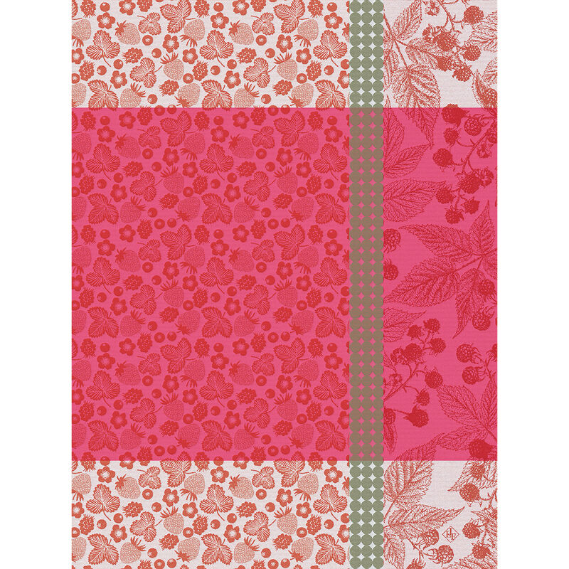 Torchon Cueillette d'été Fraise 60x80 100% coton, , hi-res image number 0