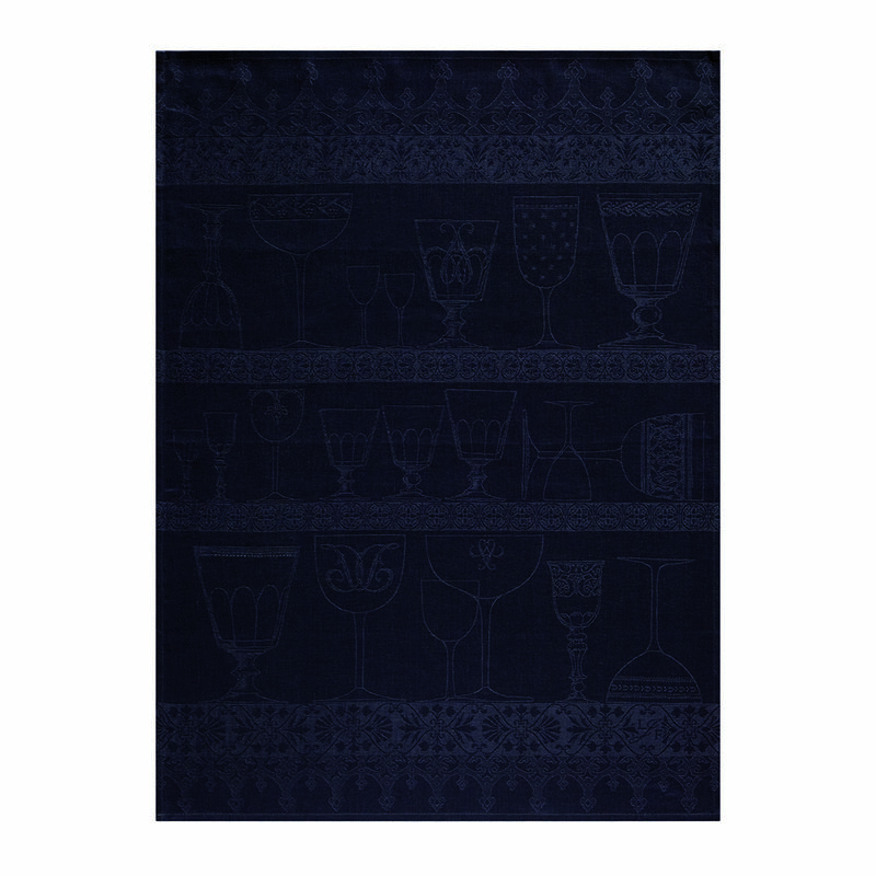 Torchon essuie-verres Cristal Onyx 60x80 100% lin, , hi-res image number 1