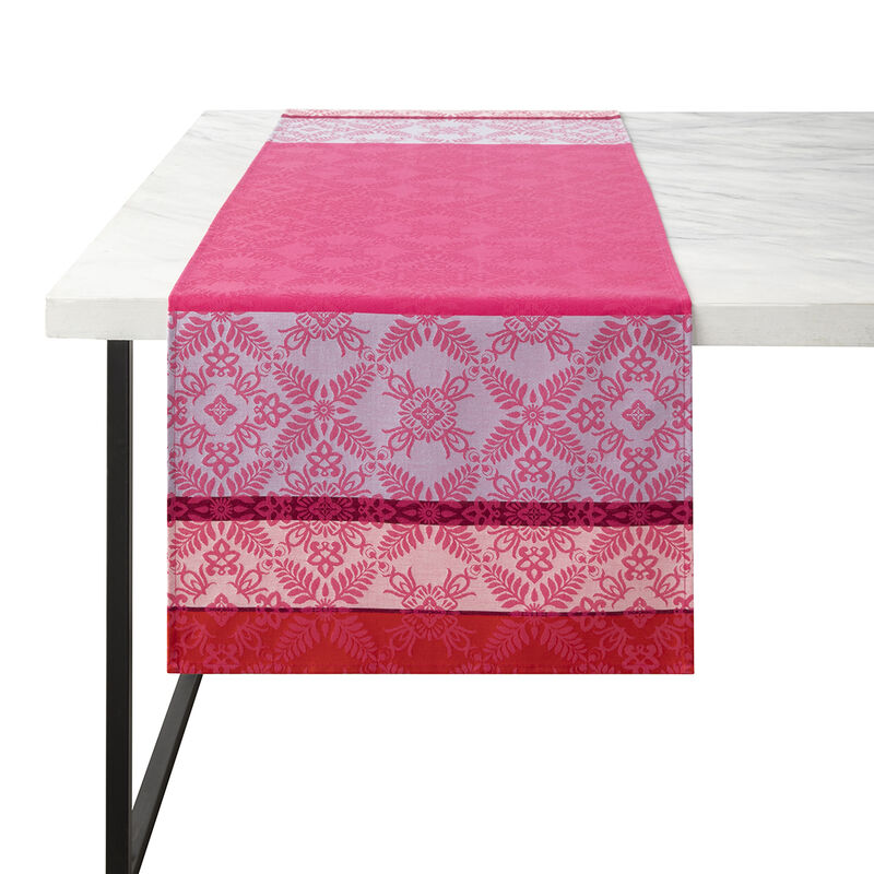 Chemin de table Mumbai Fuchsia 50x150 100% coton, , hi-res