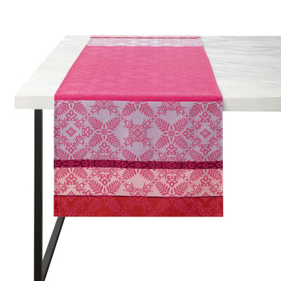 Chemin de table Mumbai Fuchsia 50x150 100% coton,  Chemin de table Mumbai Fuchsia 50x150 100% coton