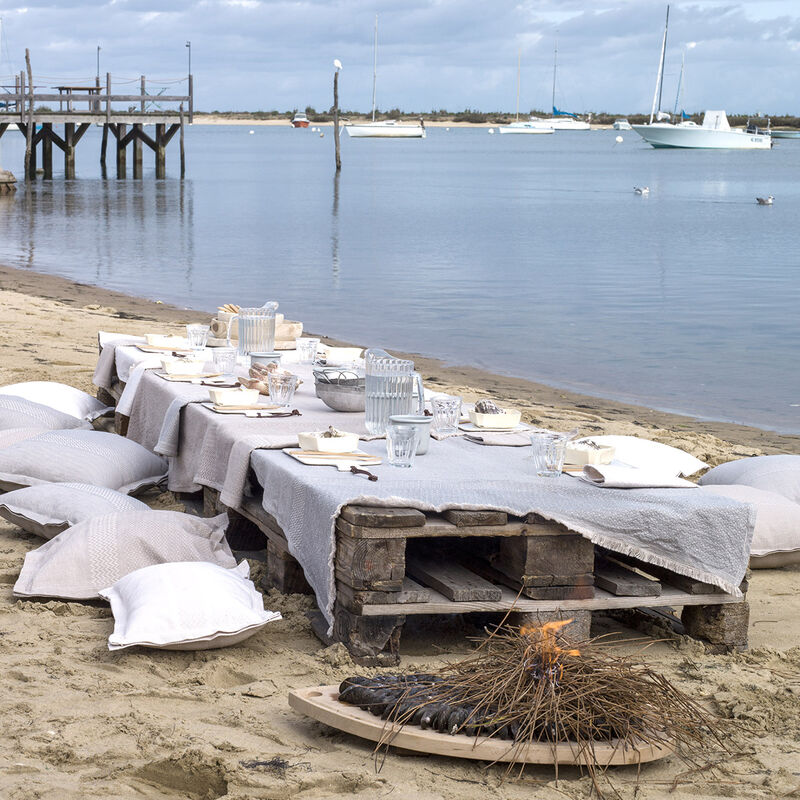 Nappe Slow Life Metal 150x150 89% coton / 11% lin, , hi-res image number 0