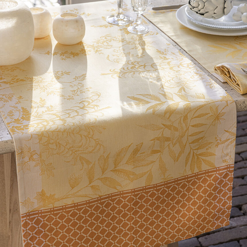 Chemin de table Jardin d'Eden Pollen 50x150 100% coton, , hi-res image number 2