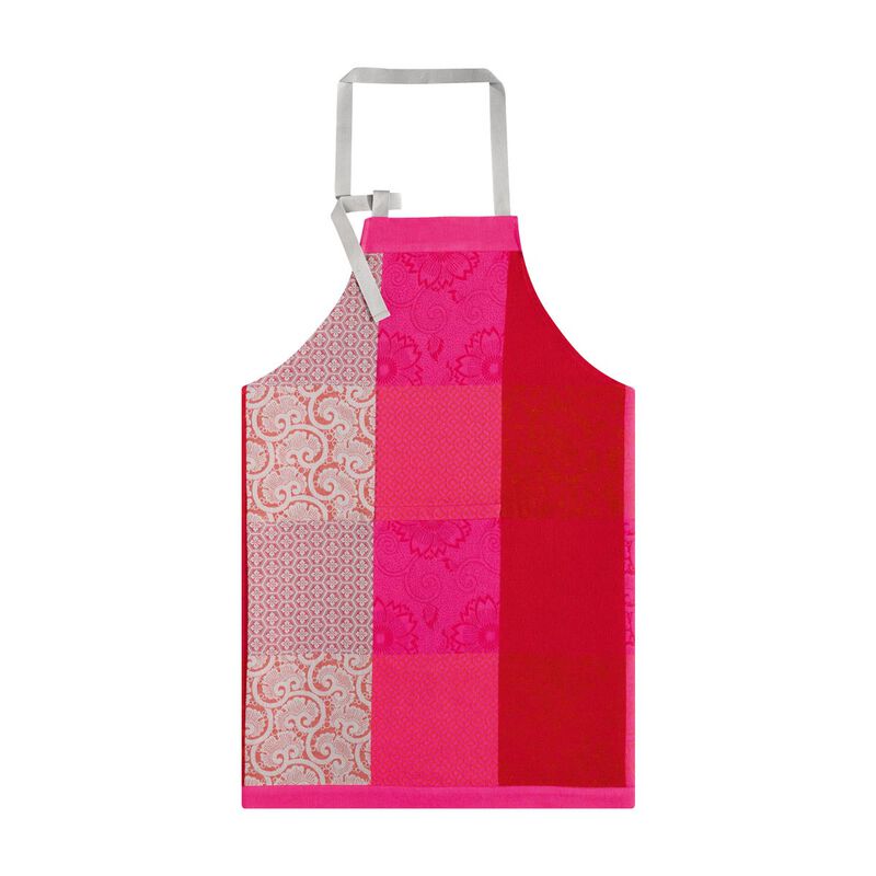 Tablier Fleurs de Kyoto Cerise 90x96 100% coton, , hi-res image number 0