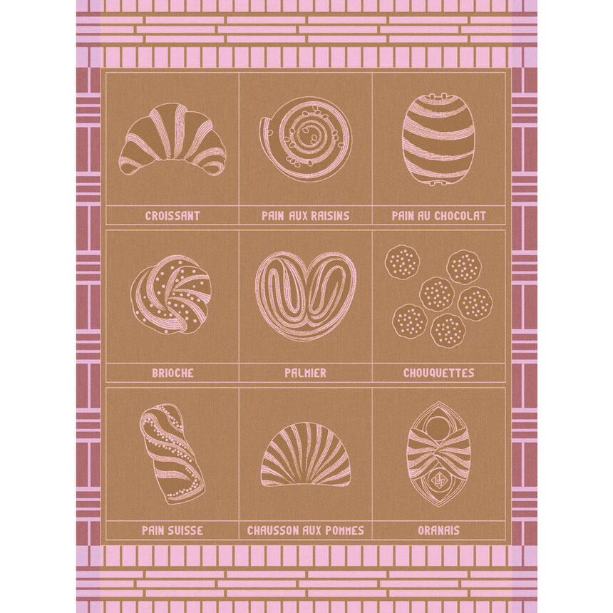 Torchon Haute viennoiserie Praline 60x80 100% coton, longues fibres, , hi-res image number 0