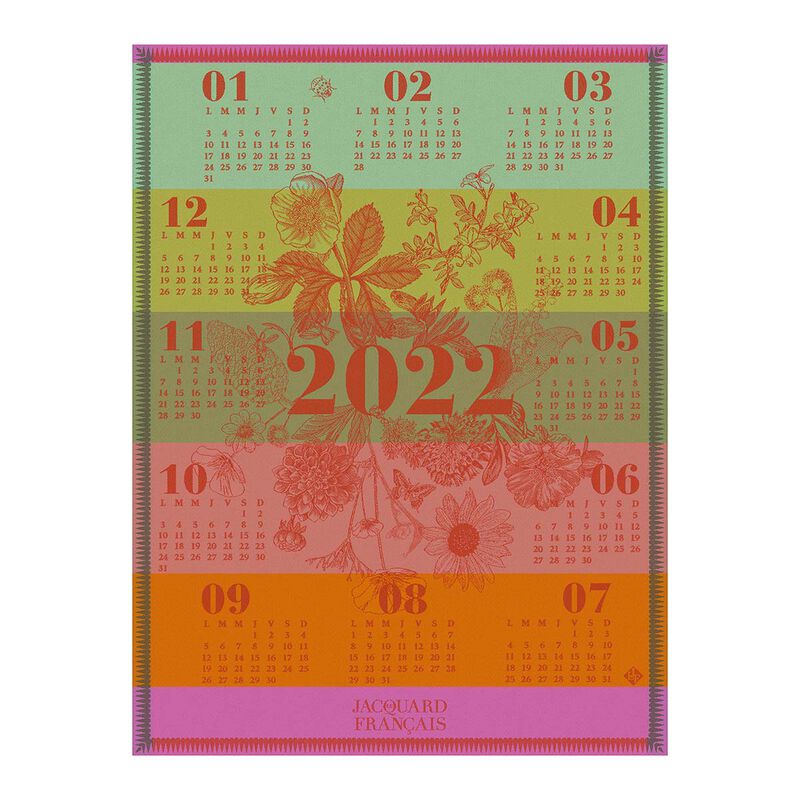 Torchon Calendrier 2022 Floraison 60x80 100% coton, , hi-res image number 0