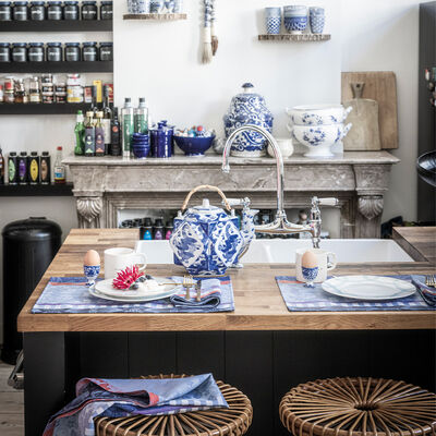 Set de table enduit Gipsy Azur 50x36 100% coton