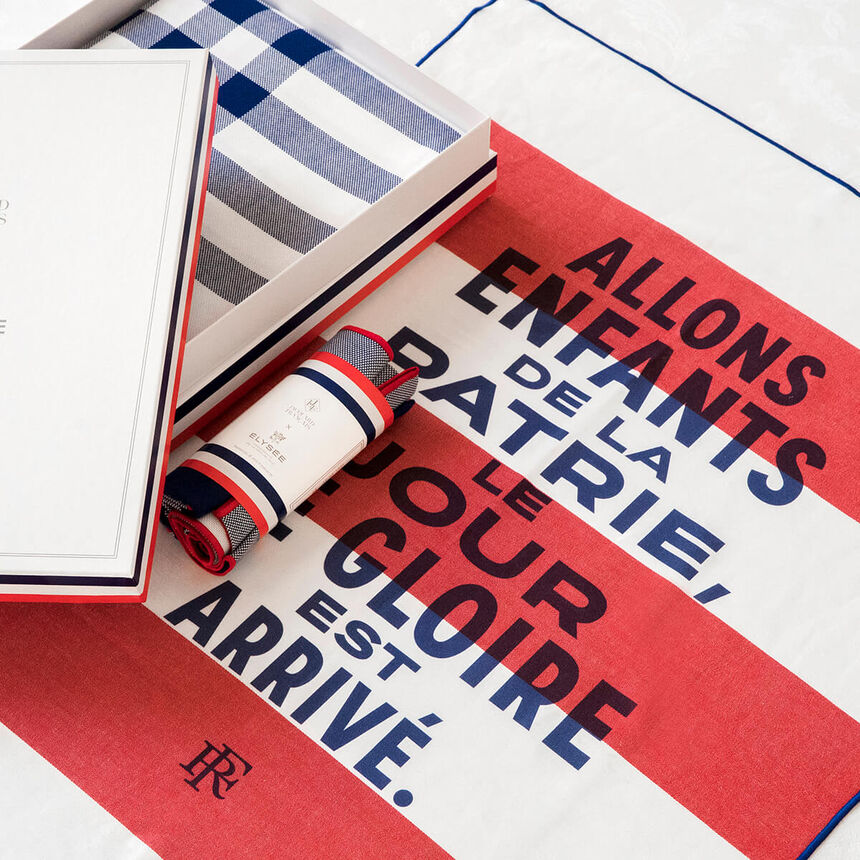 Torchon Elys&eacute;e Patrie Tricolore 60x80 100% coton, , hi-res image number 2