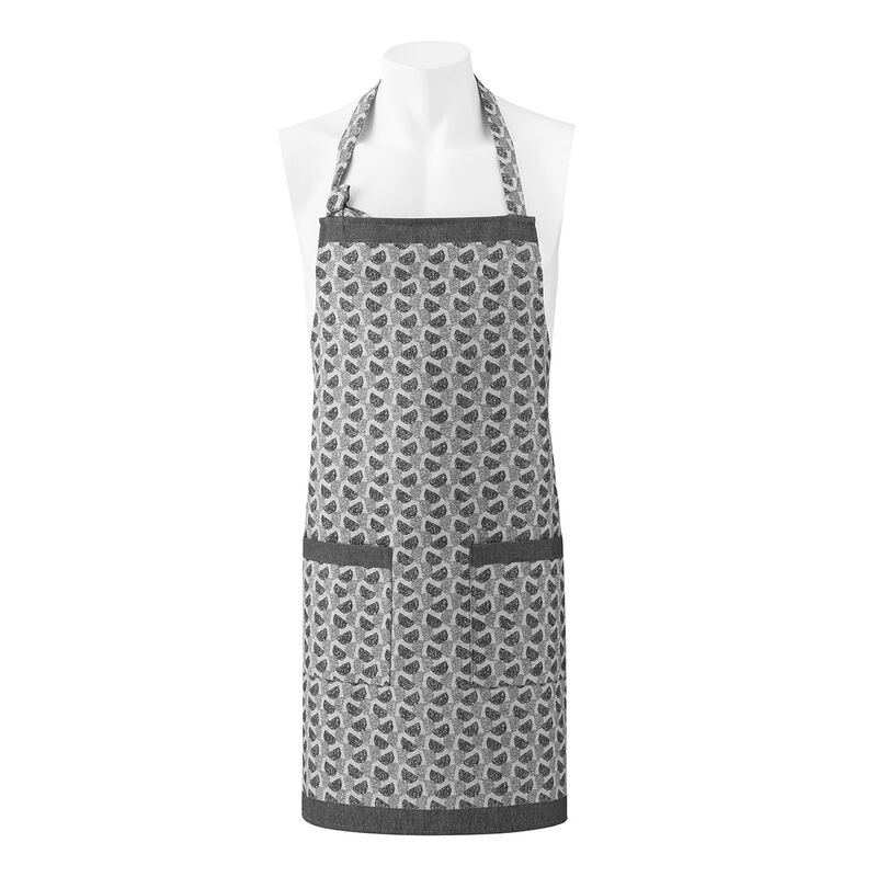 Tablier Empreintes Charbon 80x96 100% coton, , hi-res image number 0