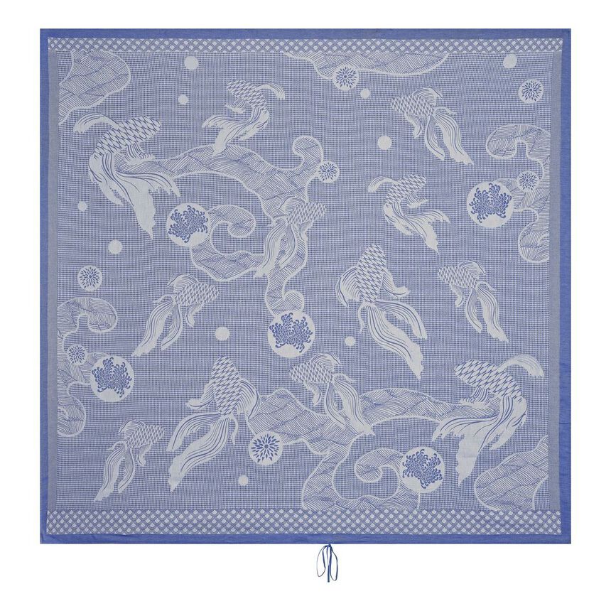 Drap de plage Oc&eacute;anique Bleu Marine 200x200 100% coton, , hi-res image number 0