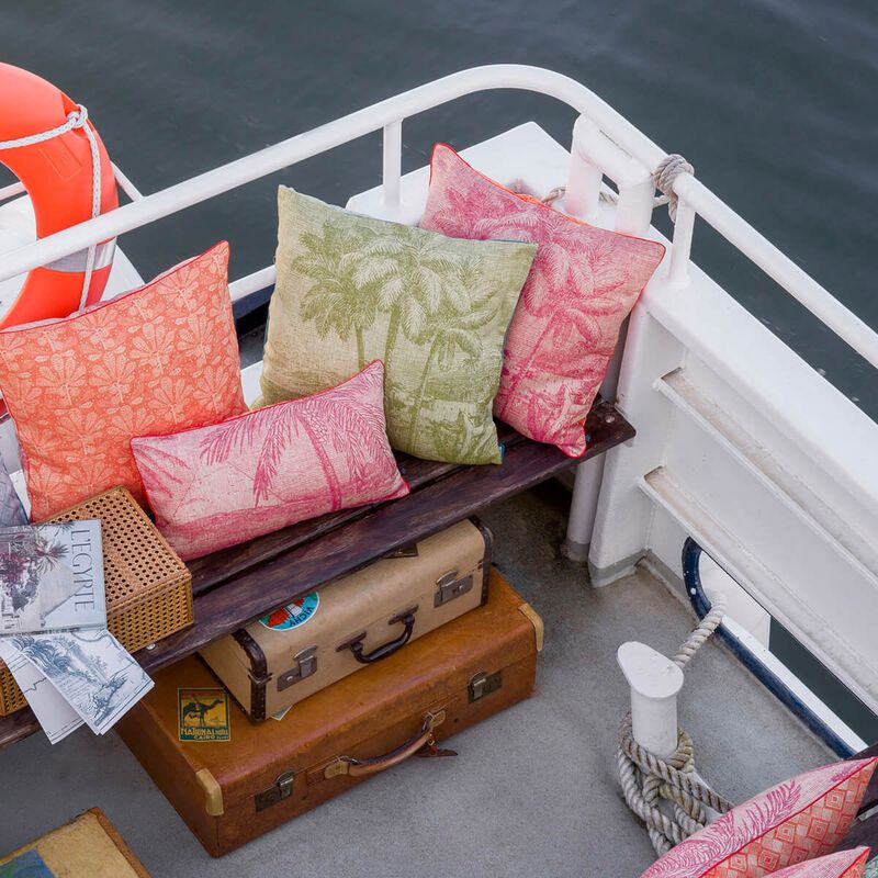 Housse de coussin Croisière sur le Nil Orchidee 50x50 100% lin, , hi-res image number 0