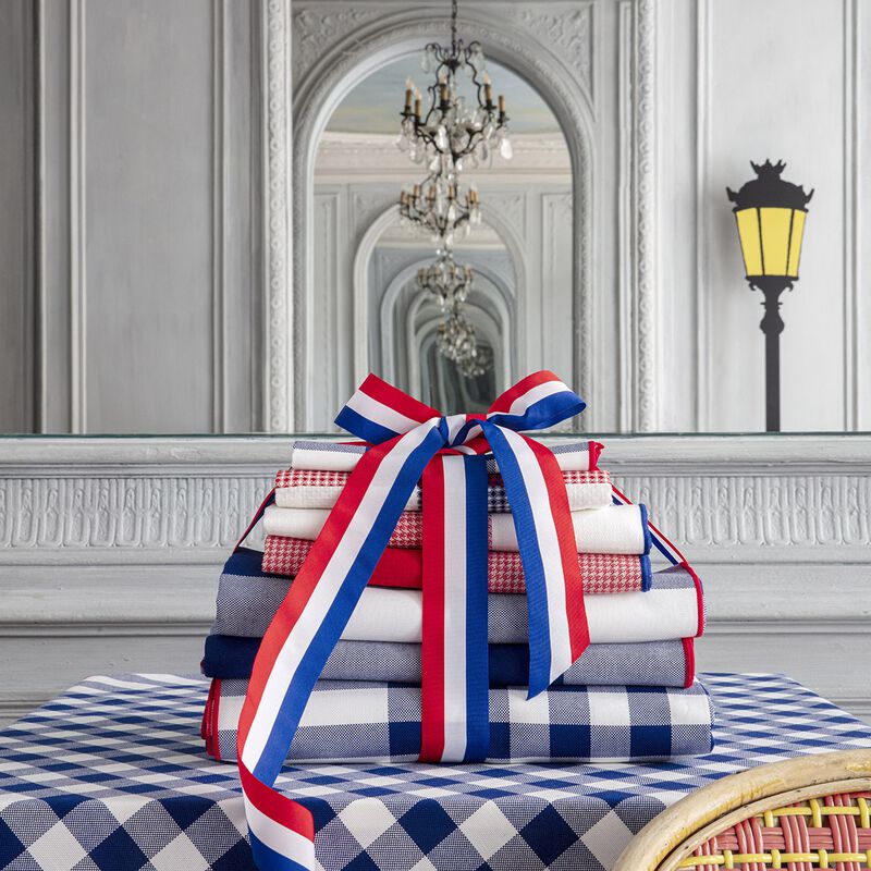 lot de 2 serviettes Elysée Tricolore 50x50 100% coton, , hi-res image number 1