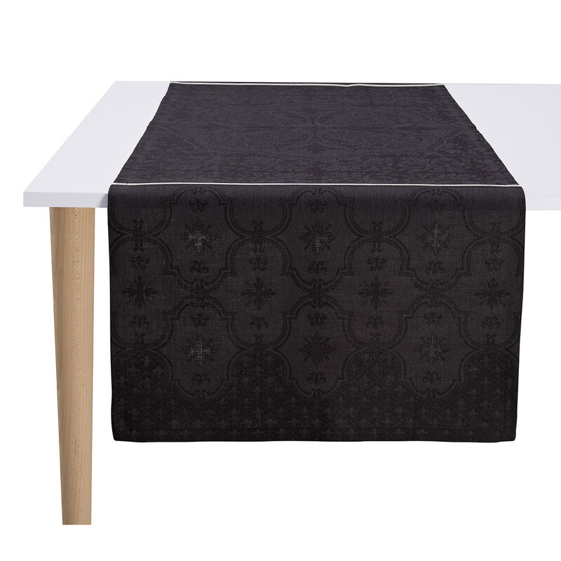 Chemin de table Armoiries Jais 50x150 100% lin, , hi-res image number 0