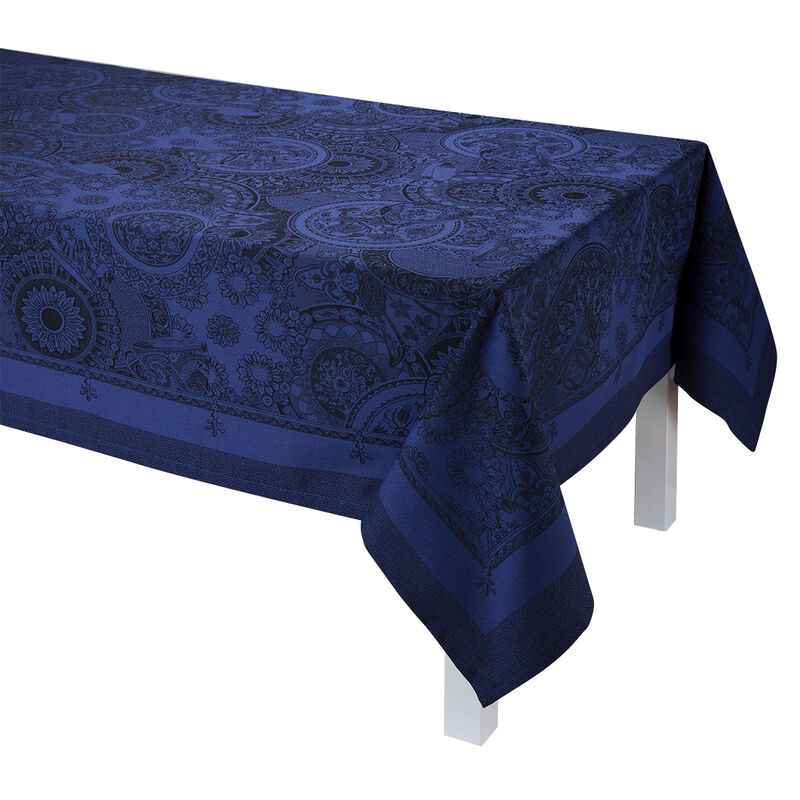 Nappe Porcelaine Bleu de chine 175x175 100% coton, , hi-res image number 1