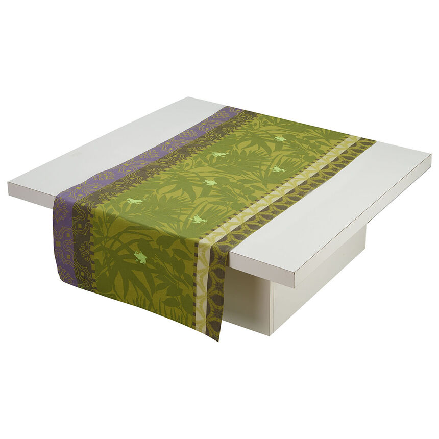Chemin de table enduit Bahia Jungle 50x150 Coton / Polyester, , hi-res image number 0