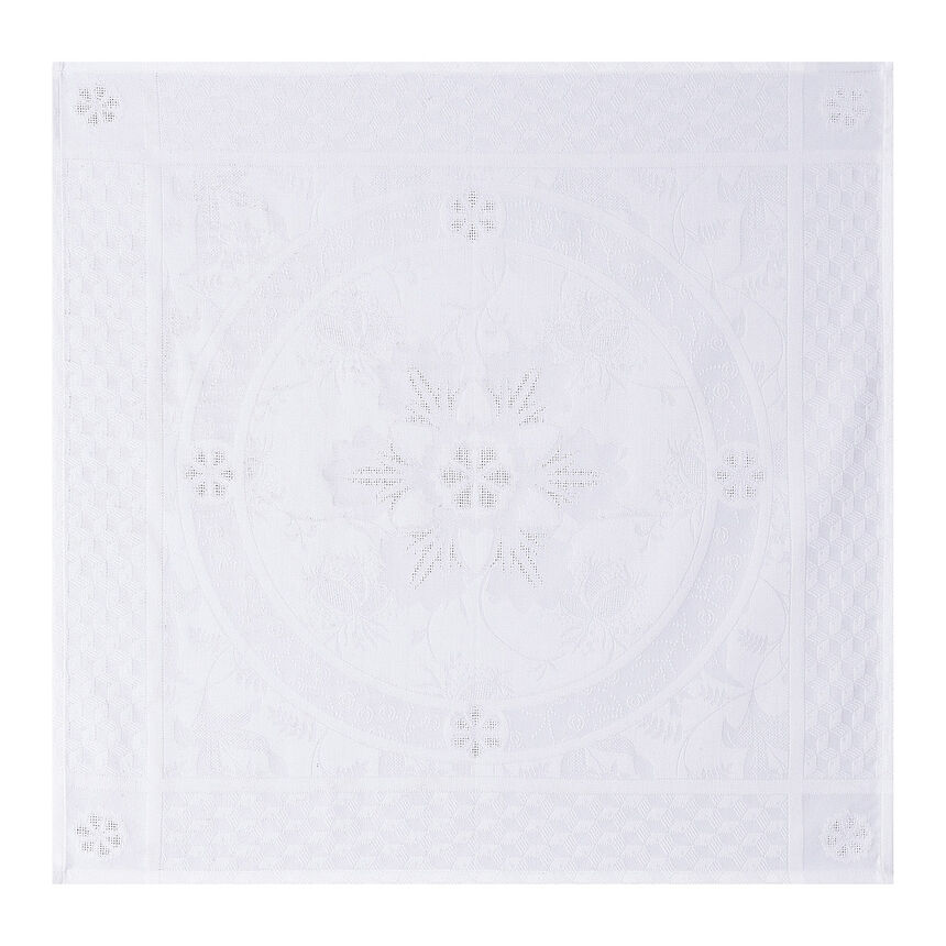 Serviette de table Duchesse Blanc 58x58 100% coton, , hi-res image number 1