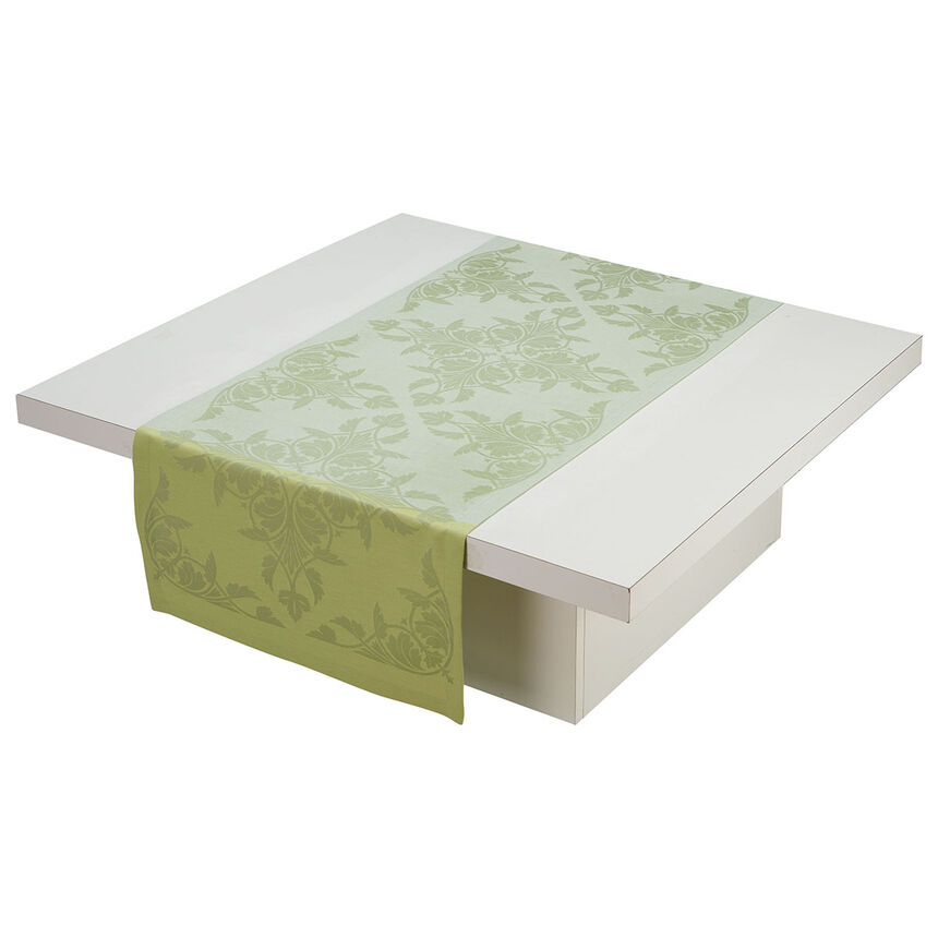 Chemin de table Syracuse Sauge 50x150 100% coton, , hi-res image number 0