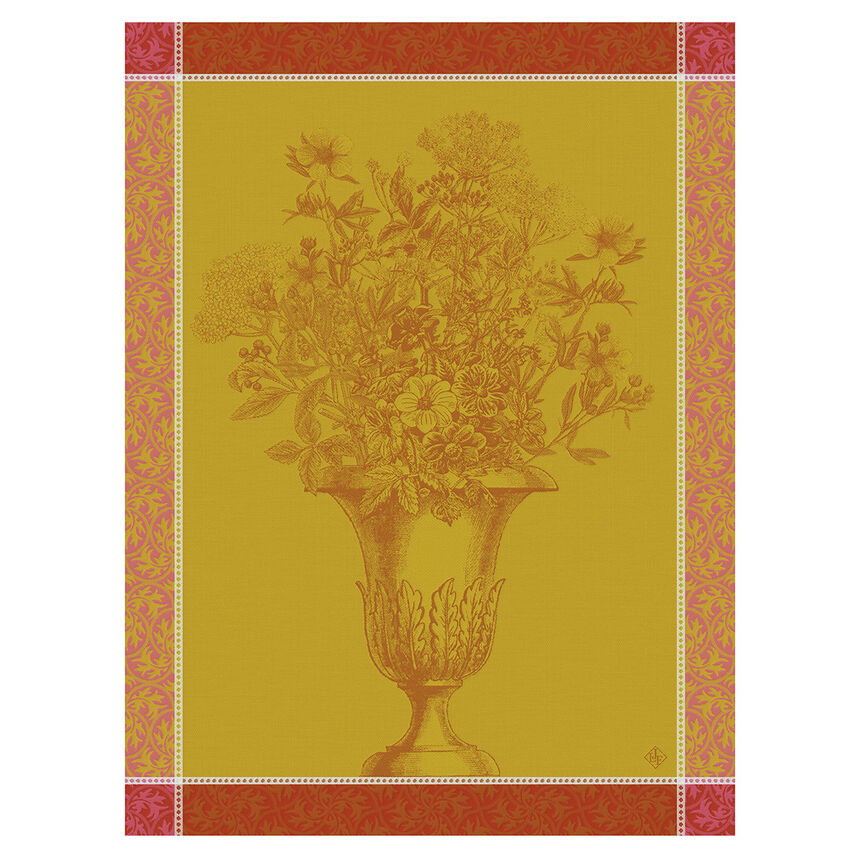 Torchon Floraison Uni Gerbera 60x80 100% coton, , hi-res image number 0