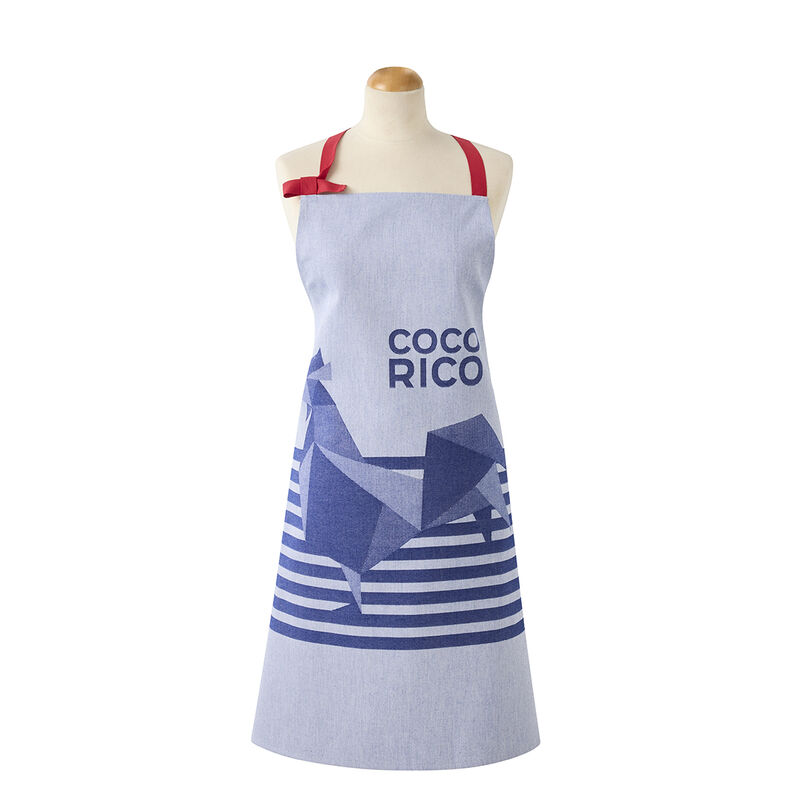 Tablier Coco-Rico Bleu 90x90 100% coton, , hi-res image number 0