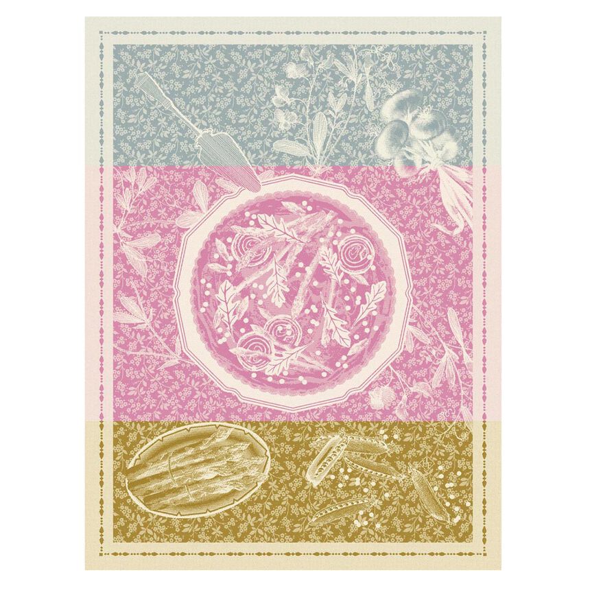 Torchon Tarte Printani&egrave;re Gourmande 60x80 100% coton, longues fibres, , hi-res image number 0