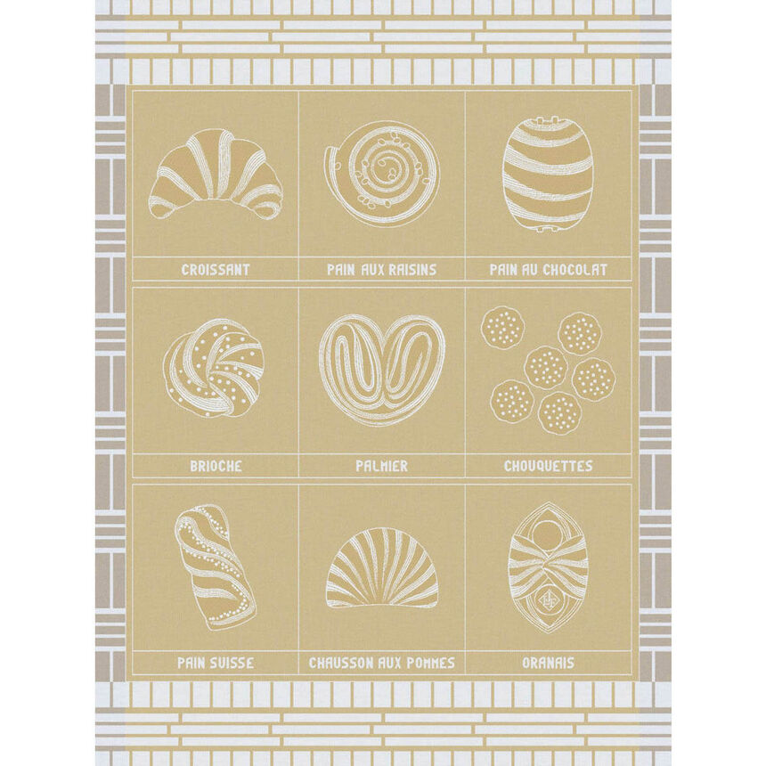 Torchon Haute viennoiserie Cr&egrave;me 60x80 100% coton, longues fibres, , hi-res image number 0