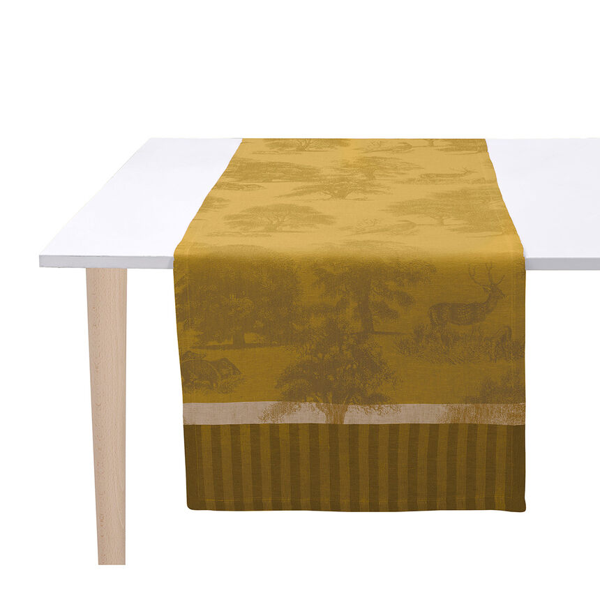 Chemin de table Souveraine  Or 50x150 100% lin, , hi-res image number 0