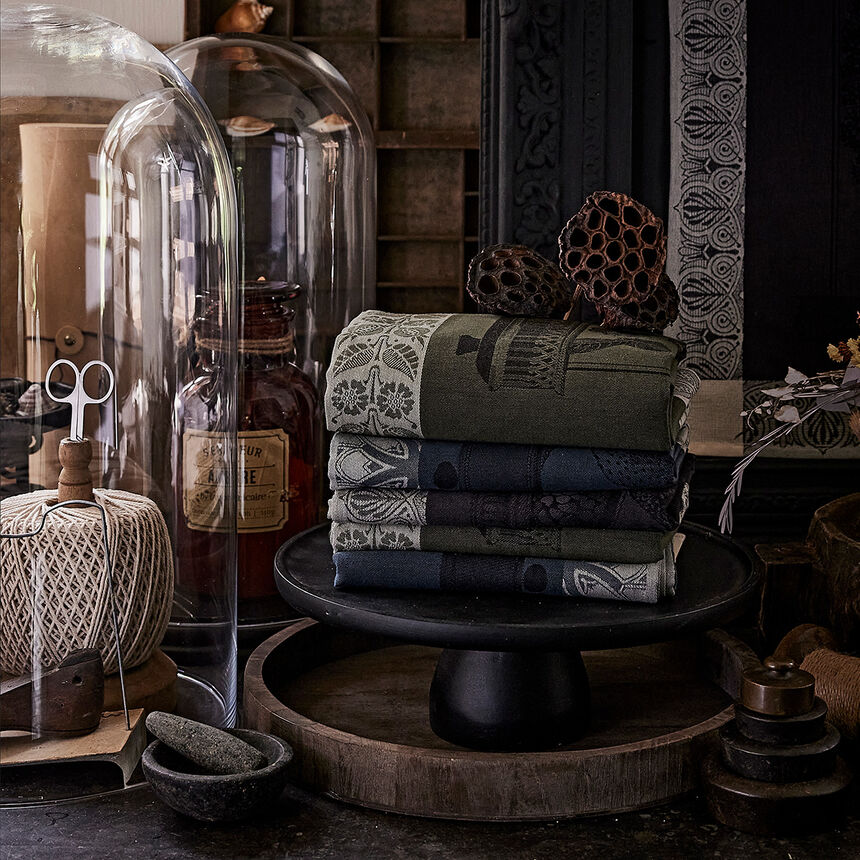 Torchon Curiosit&eacute;s Min&eacute;rales Charbon 60x80 100% coton, , hi-res image number 0