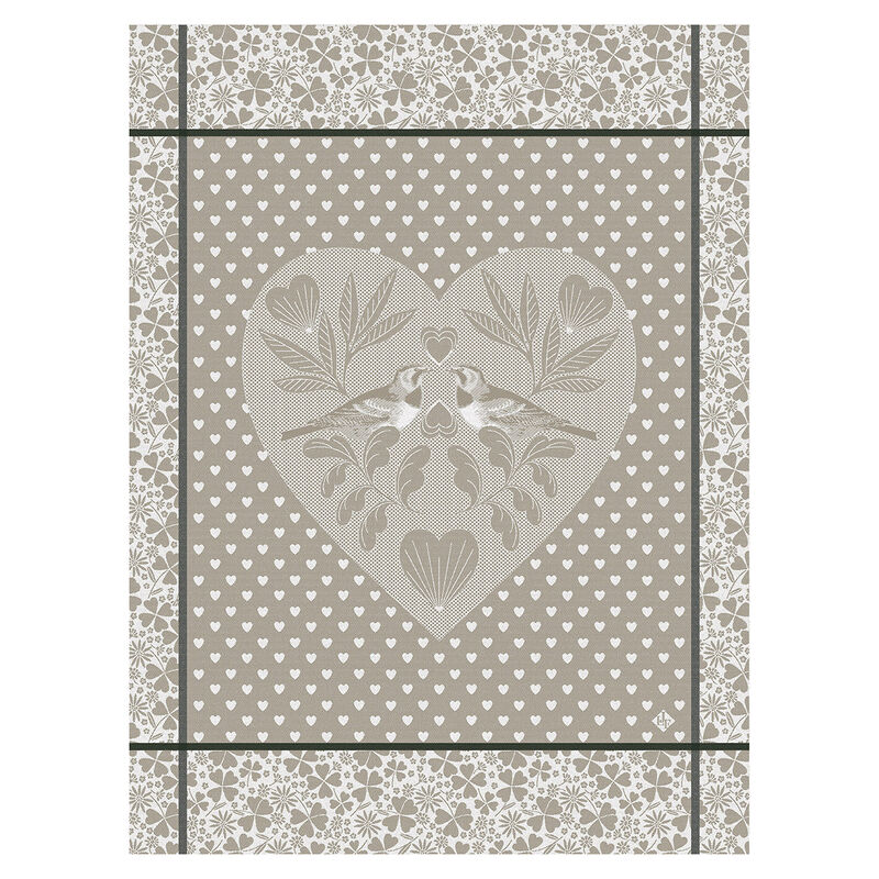 Torchon Amour Ble 60x80 100% coton, , hi-res image number 0