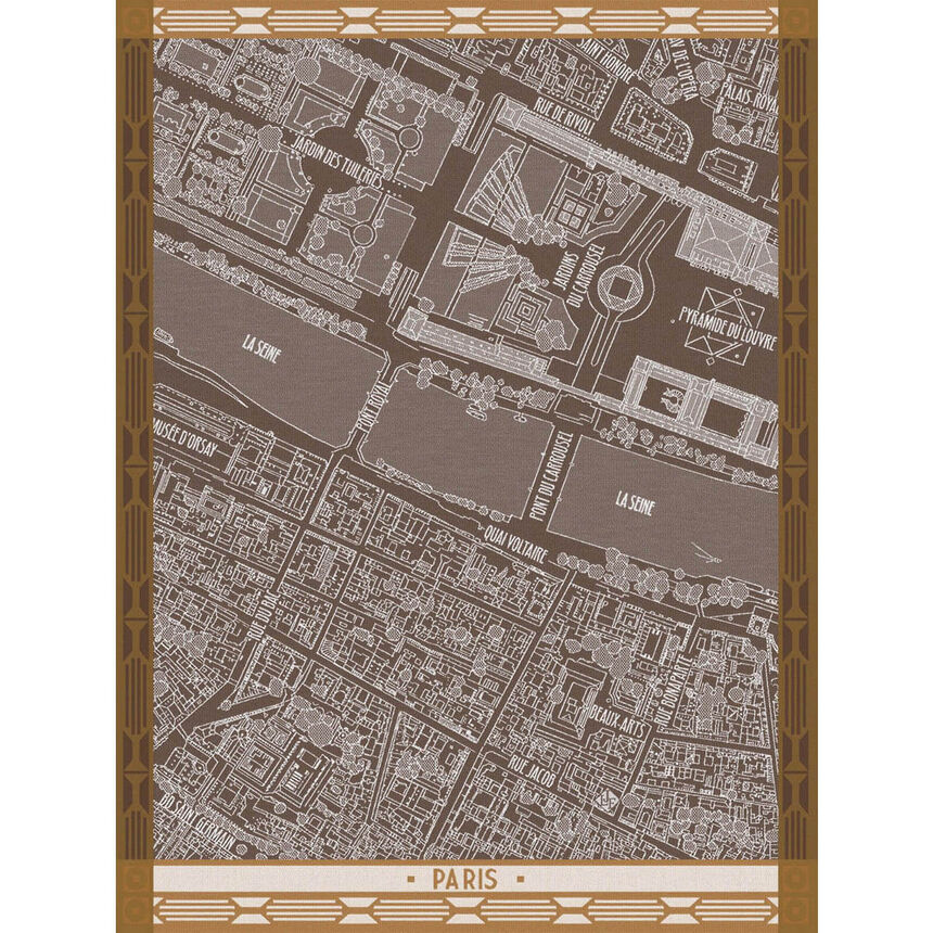 Torchon A vol d'oiseau Paris Ch&ecirc;ne 60x80 100% coton, longues fibres, , hi-res image number 0