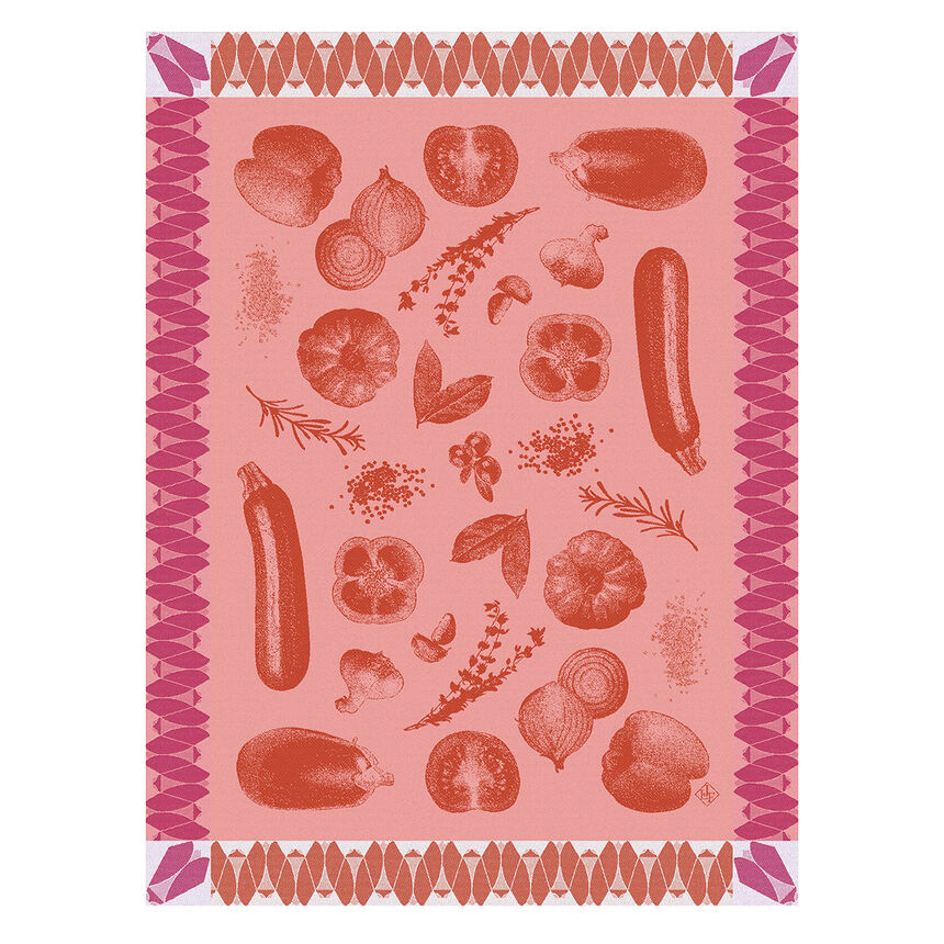 Torchon Ratatouille Tomate 60x80 100% coton, , hi-res image number 0