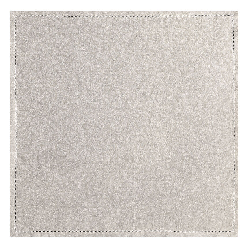 Serviette de table Portofino Fiori Sabbia 58x58 100% lin, , hi-res image number 0