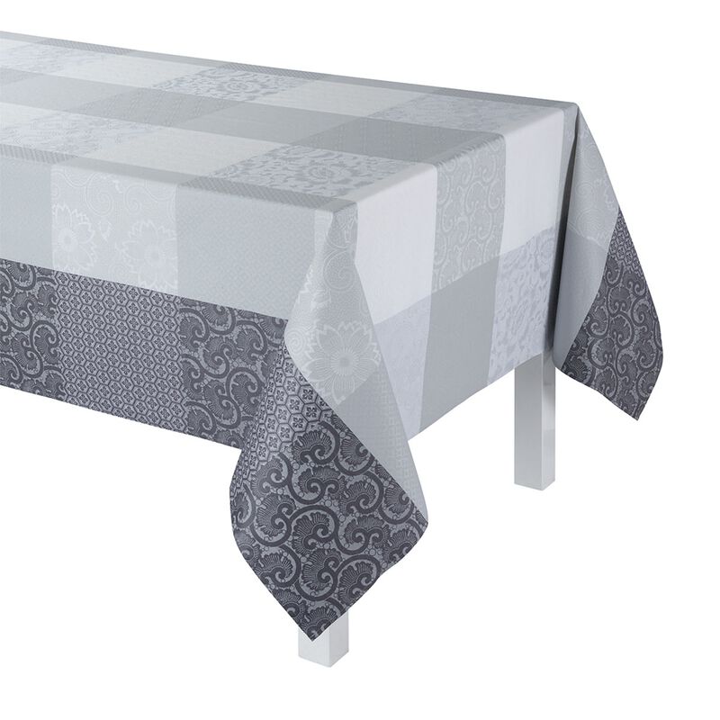 Nappe enduite Fleurs de Kyoto Brume 175x175 100% coton, , hi-res