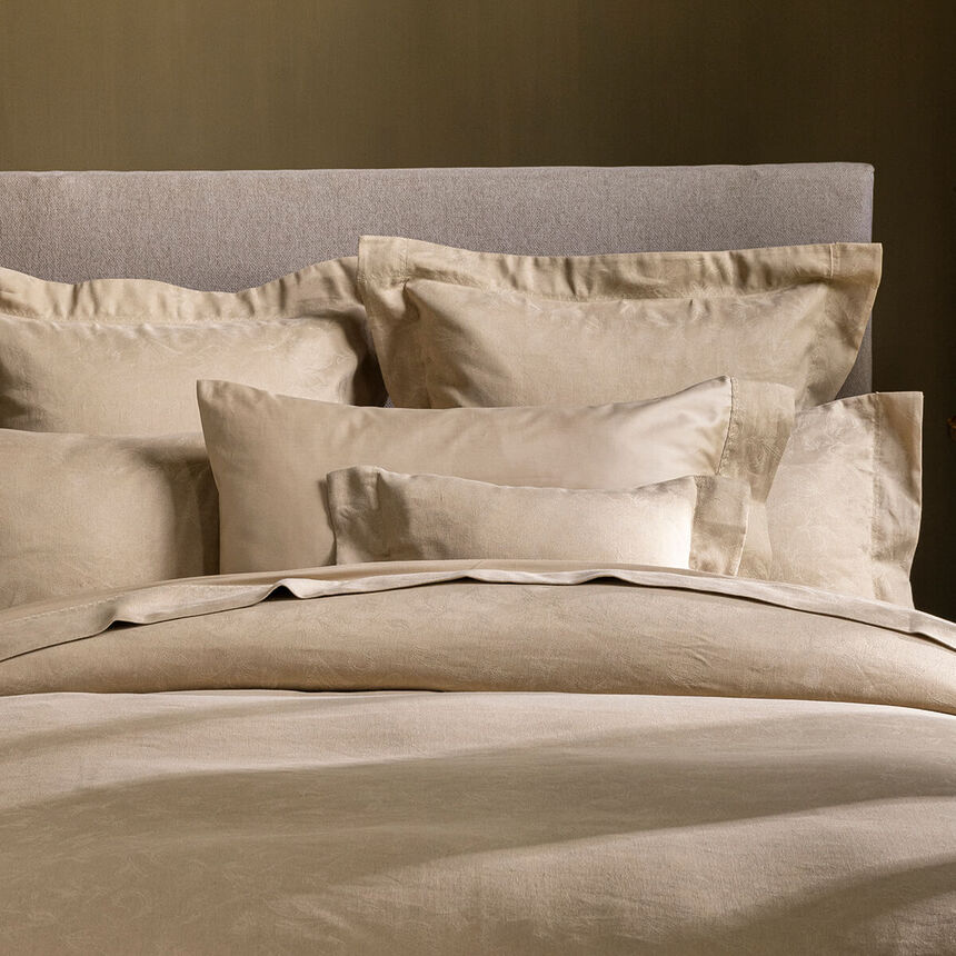 Taie d&eacute;corative  Arabesque Sepia 30X41 50% coton - 50% lin, , hi-res image number 1