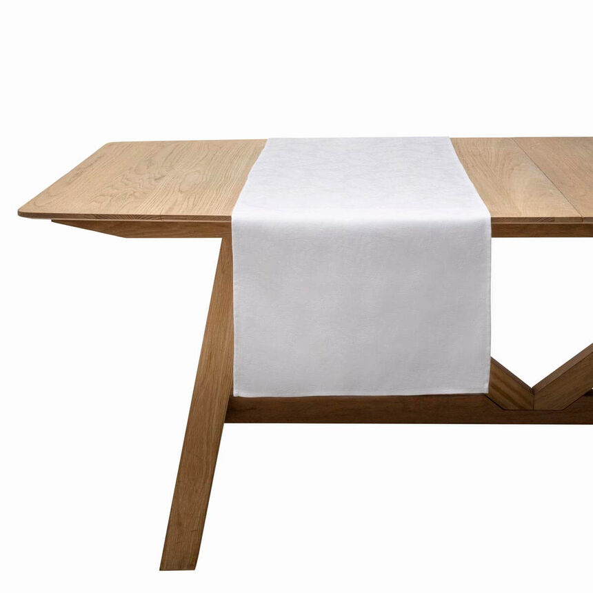 Chemin de table Vegetal mood Blanc 50x150 100% coton, , hi-res image number 0